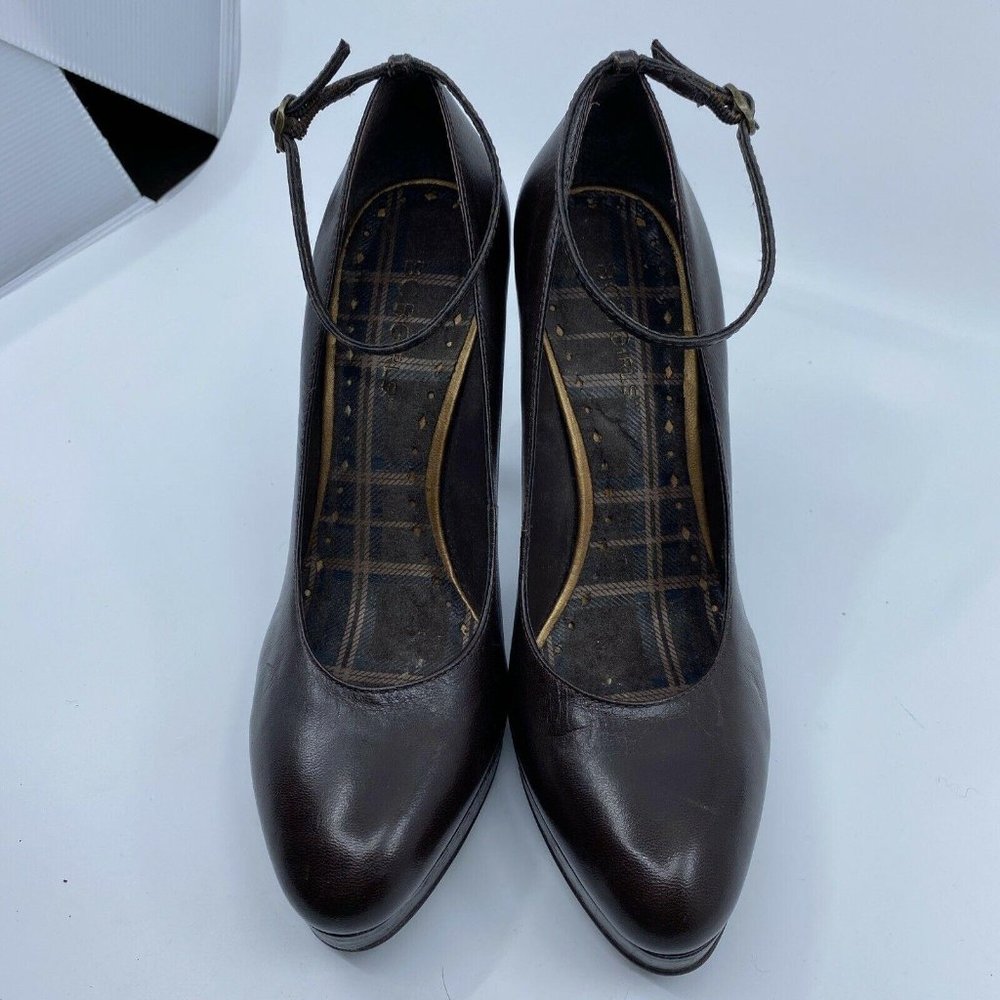 Ladies BCBGeneration Brown Leather Heel Shoes 6.5